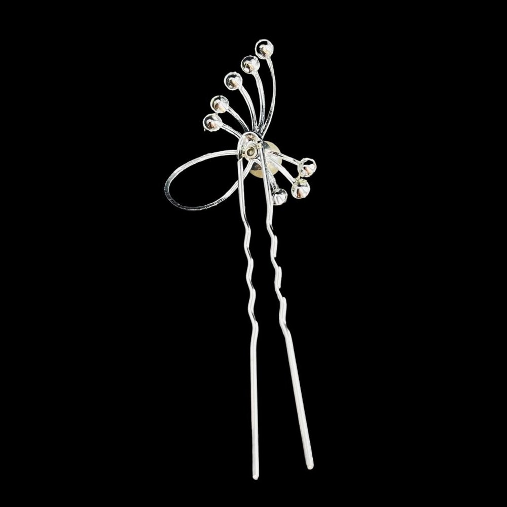 Silver Tone And Rhinestone Hair Clips (4789) - Picture 7 of 8